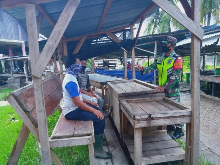 Anggota Danramil 08/Merbau kembali gelar Gakplin protokol kesehatan